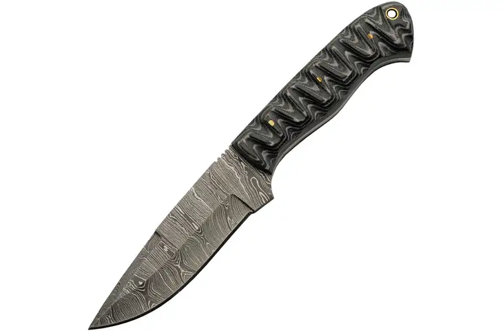 Damascus Charcoal Hunter 4.25 in Damascus Steel Fixed Blade Knife DM-1306 w/ Free S&H